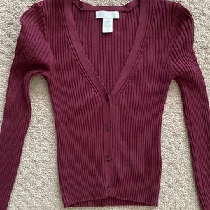 HM Burgundy Top Knitted US XS